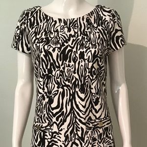 Lilly Pulitzer Brown Zebra Print Dress M